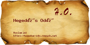 Hegedűs Odó névjegykártya